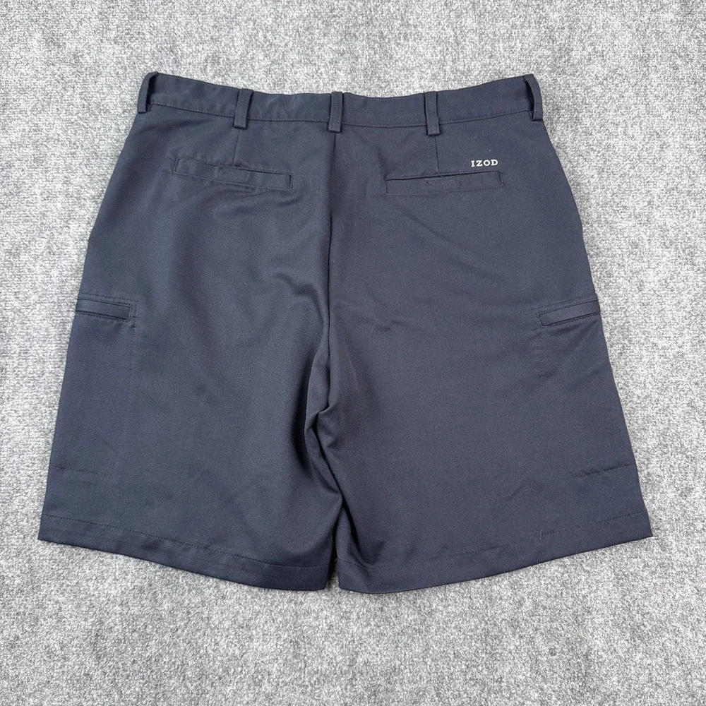 IZOD Golf Shorts Mens 36 Navy Blue Cargo XFG Performance Classic Zip Pocket